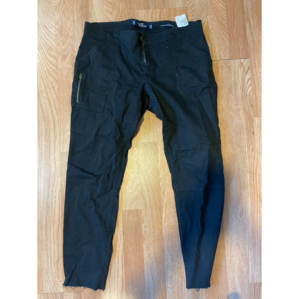 Hollister Black Low Rise Super Skinny Crop Jean Pant Size 9R W/29 L/26